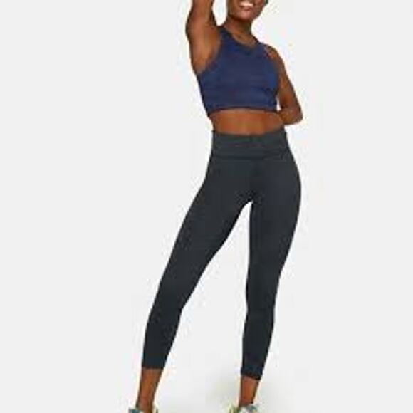 Outdoor Voices Black Gray Space Dye Print Cropped Leggings Size Small - Picture 1 of 5